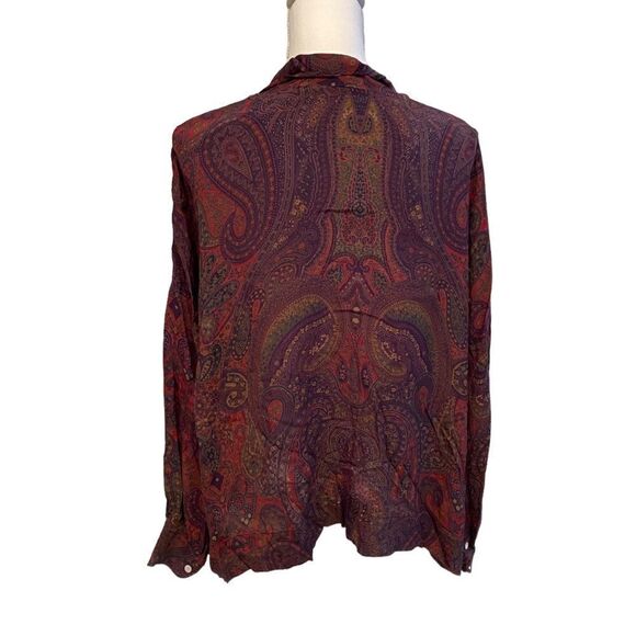 Ralph Lauren Polo Long Sleeve Paisley Blouse Size Small - Picture 7 of 9